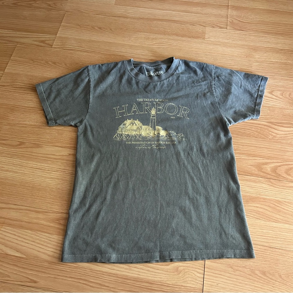 Dravus The Treasure State Harbor 1993 Gray T-Shirt Small